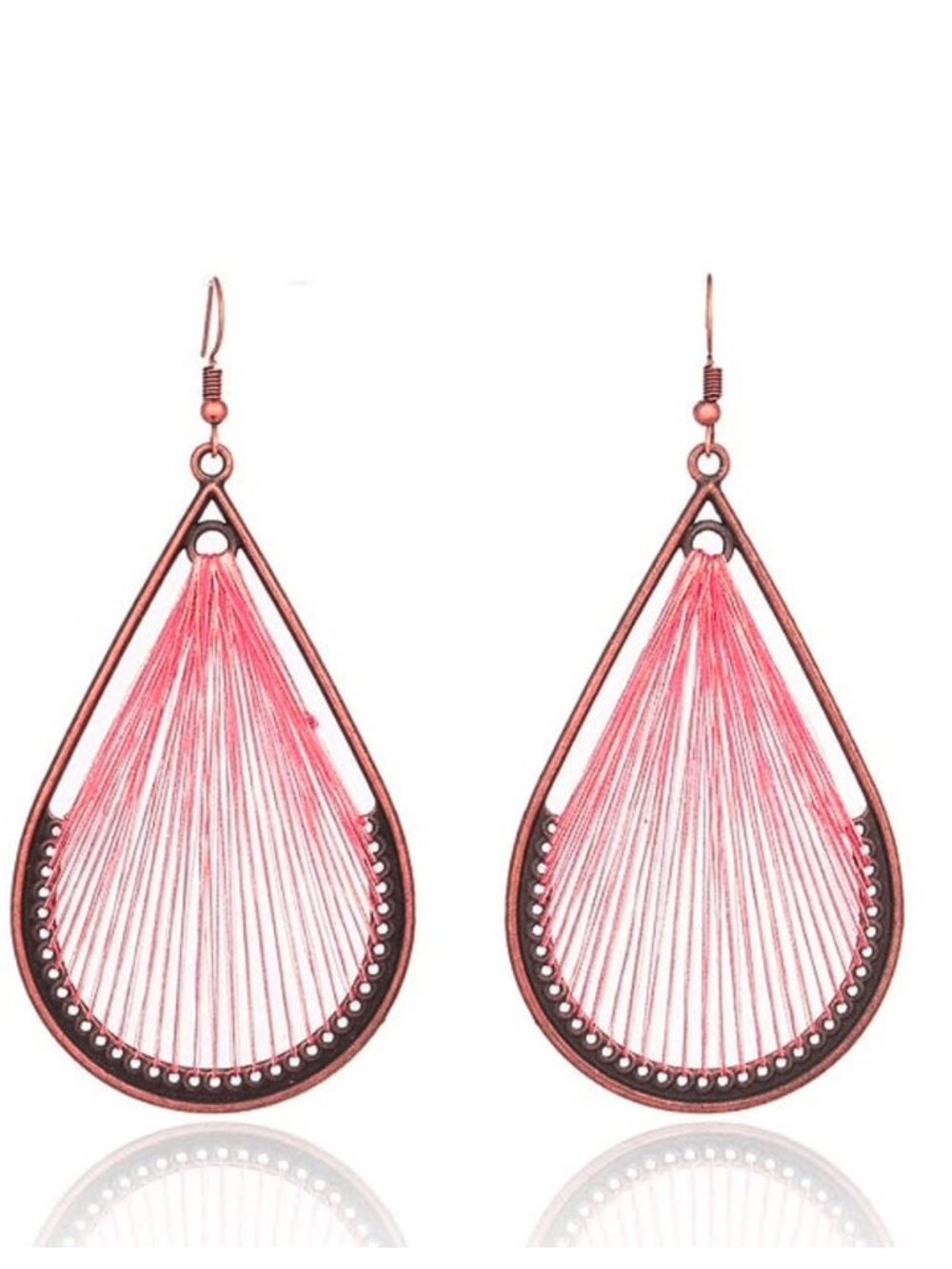 Peruvian Handmade Silk Thread Dangle Earrings NWT